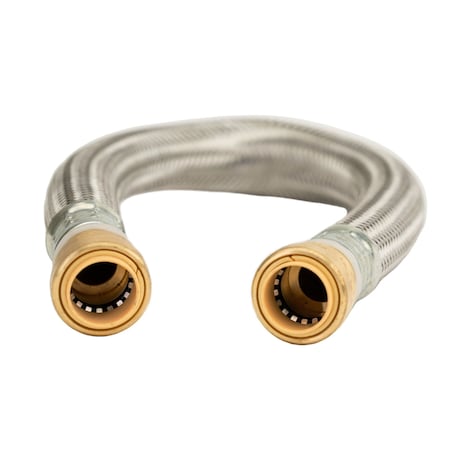 Quickfitting 3/4in Push-to-Connect x 18in Full Port Stainless Steel Water Heater Connector LF725PR